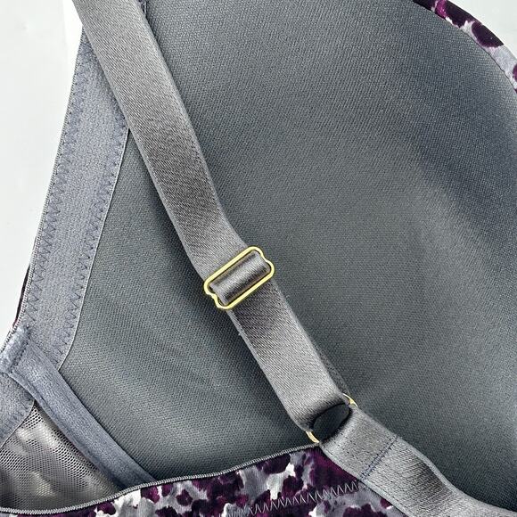 Le Mystere Safari Plunge T Shirt Bra Size 32DDD 32F Floral Winter Foliage - Picture 6 of 8